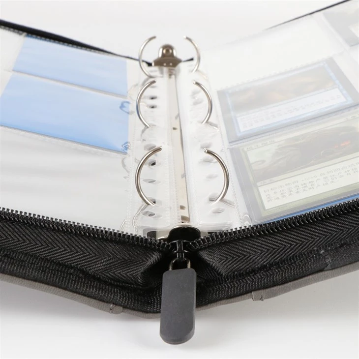 Zipper PU Leather Sports Card Binder